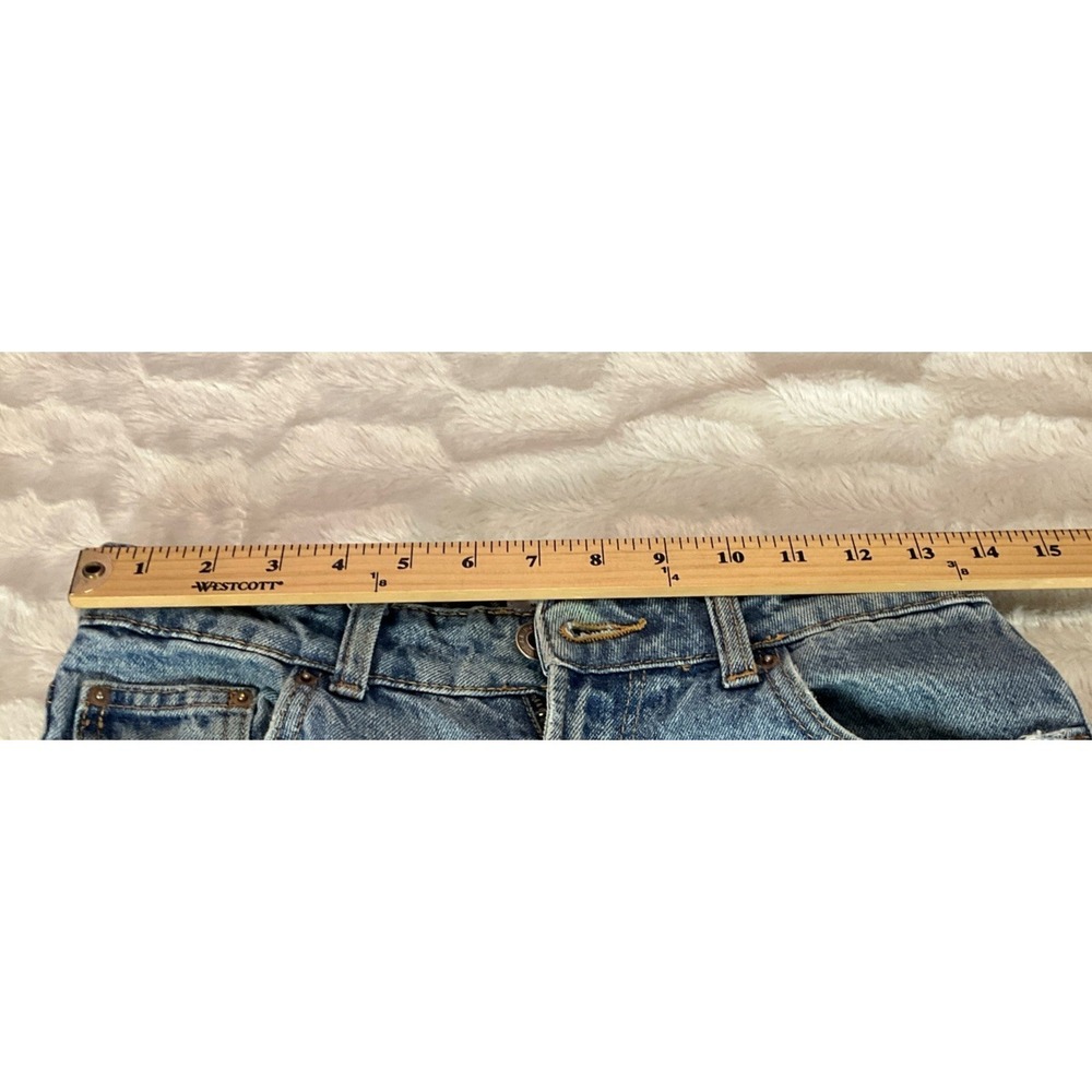 Bershka Women's Size 4 Straight Leg JeansLight‎ Blue High Rise Denim Tapered Hem - Picture 10 of 13